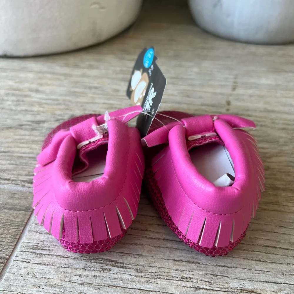 Hot pink sequin moccasin